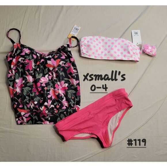 Swimsuit Lot 3 Pcs xsmall swimwear bundle summer vacation Pool - Picture 1 of 7